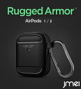 AirPods ケース 耐衝撃 カラビナ リング 付き シュピゲン ラギッドアーマー TPU airpods カバー エアーポッズ ケース アクセサリー ワイヤ...