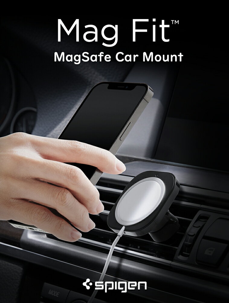 iPhone14 iPhone13 iPhone12 車載ホルダー Magsafe充電器スタンド シュピゲン マグフィット エアコン吹き出し口式兼用 iPhone12 Pro iPhone12 Pro Max iPhone12 mini 耐衝撃 衝撃吸収 マグセーフ スタンド 取り付け簡単 360度回転可能