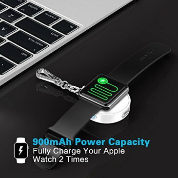 apple watch 充電器 モバイルバッテリー 42mm 38mm Series 1 2 3 対応 アップルウォッチ バッテリー 900mAh 大容量