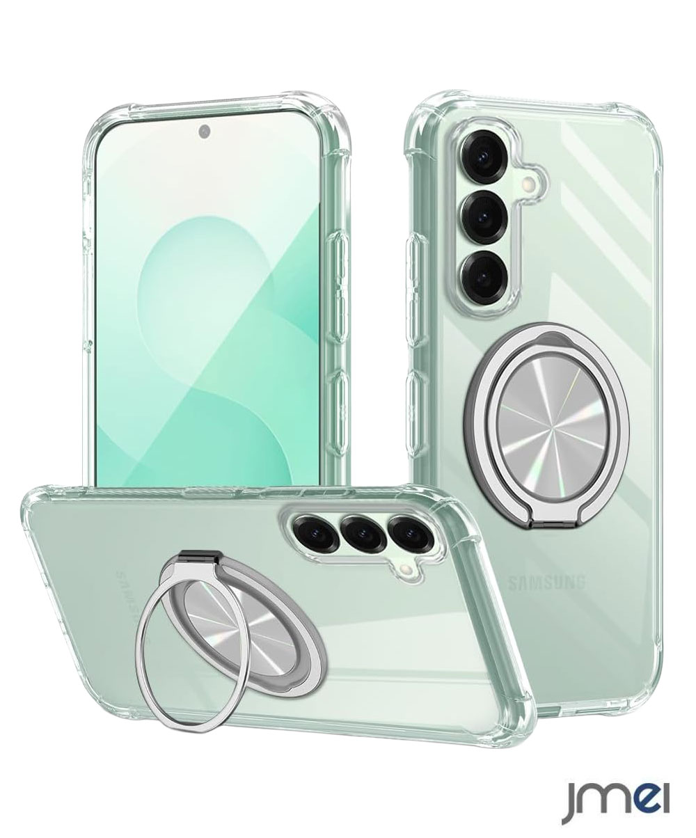 Galaxy S26 ケース 米軍MIL規格 耐衝撃 360°回転スタンド Galaxy S26 Ultra ケース リング付き 透明 スタンド機能 縦横両対応 TPU ギャラクシー S26 カバー背面 シェル ソフト ギャラクシー S26 ウルトラ ストラップホール付き 透明シェル スマホケース