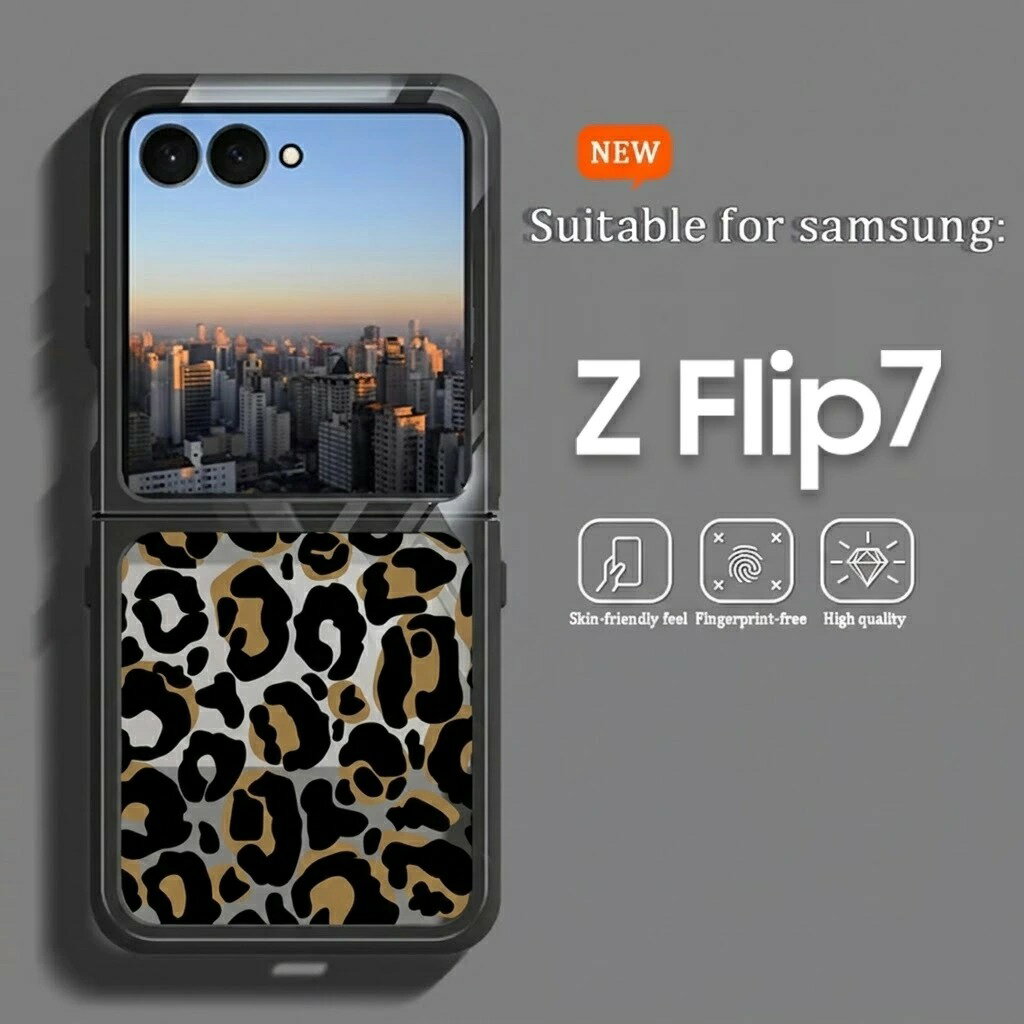 Rakuten - Galaxy Z Flip7 ケース ヒョウ柄 SC-55F カバー ギャラクシー Z フリップ7 スマホケース レオパード アニマル柄 ハードケース 耐衝撃 指紋防止 おしゃれ かわいい 韓国 携帯ケース ギャラクシーZ Flip7 カバー ニュアンスカラー 頑丈 薄型 指紋がつきにくい 大人女子