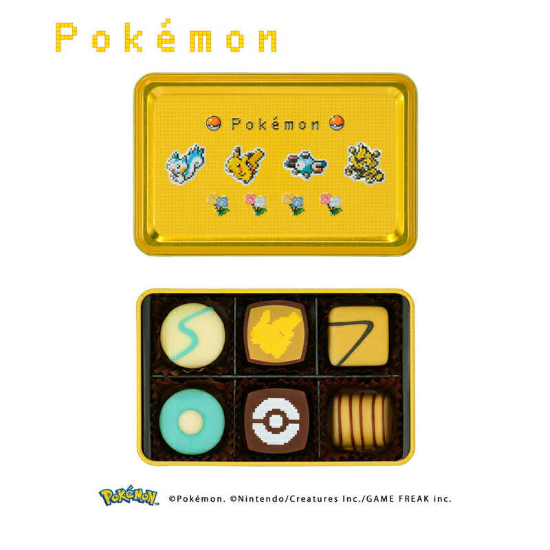 バレンタイン チョコ 2024 ギフト アソートボックス（でんき）ポケモン meets メリーチョコレート 6個入り 冬ギフト 詰め合わせ 東京 お土産 お返し 誕生日 プレゼント お取り寄せ スイーツ ピカチュウ コイル デザイン缶 「10まんボルト」「かみなり」バレンタインデーのサムネイル