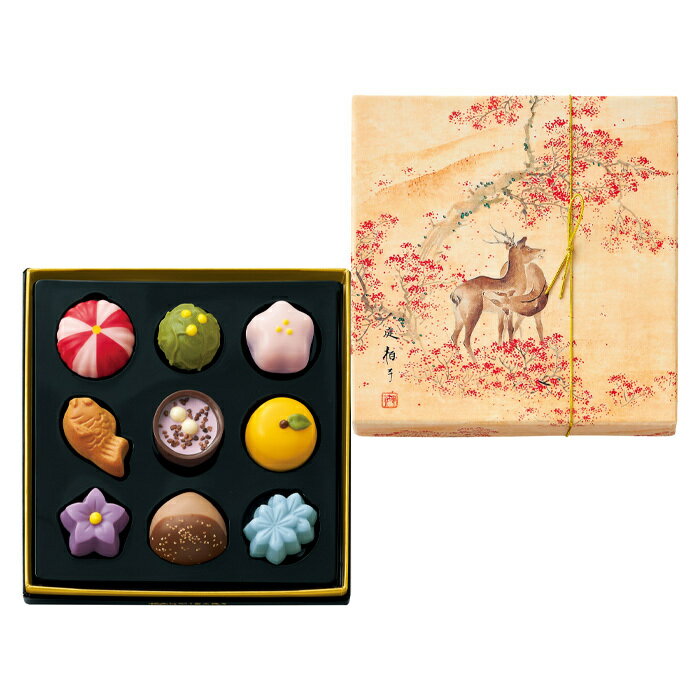 バレンタイン チョコ 2026 甘味画廊 ゴンチャロフ 『C 酒井抱一/紅葉双鹿図』和菓子ショコラ 詰め合わ..