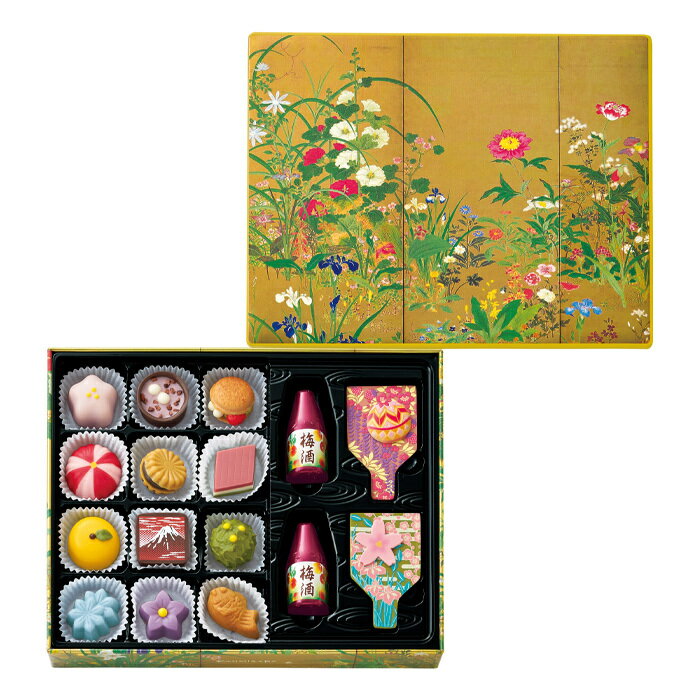 バレンタイン チョコ 2026 甘味画廊 ゴンチャロフ 『I 山本宗川/百花図屏風』和菓子ショコラ 詰め合わ..