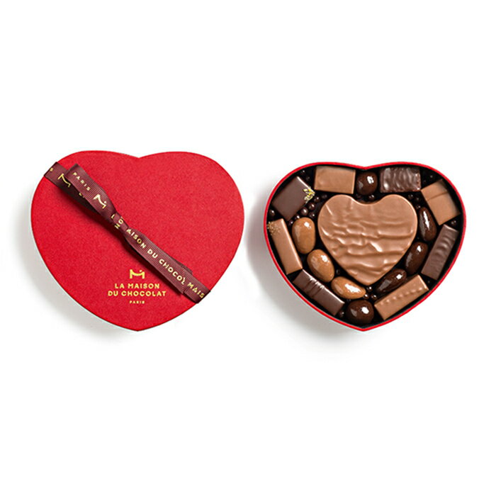 バレンタイン チョコ 2026 ラ・メゾン・デュ・ショコラ ハート ギフトボックス S1 チョコレート 12種類17粒入 ギフト 高級 ブランドチョコ 詰め合わせ プレゼント 人気 パリ La Maison du Chocolat 高級感 おしゃれ 限定 完売必至 贈答用 自分へのご褒美 送料無料
