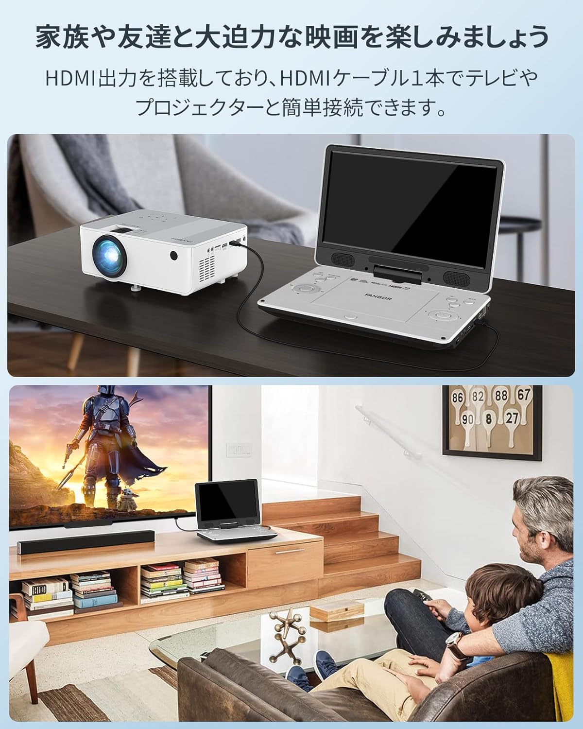 ブルーレイ プレーヤー 12型 HDMI出力対応 高精細 11.4インチ 270度回転 TFT液晶 b...