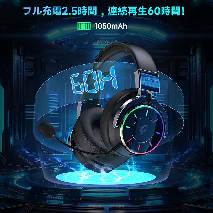 ゲーミングヘッドホン ゲーミングヘッドセット 急速充電対応 ワイヤレス PS5 へッ...