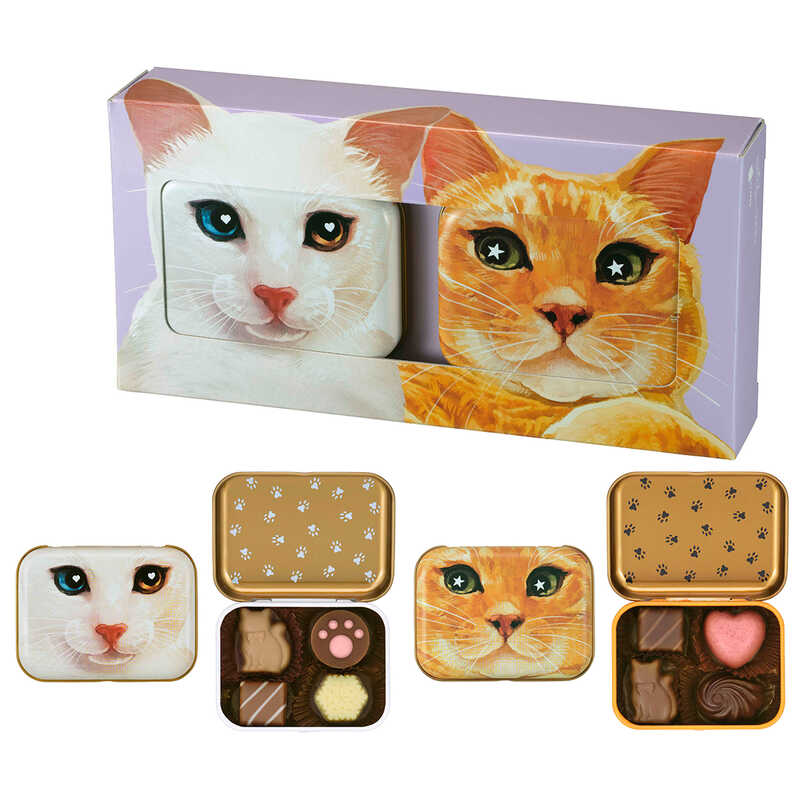 バレンタイン チョコ 2025 バレンタイン チョコ おしゃれ キャラクター メリーチョコレート　ねこみゃみれ バレンタイン おかお缶 メリーチョコレート 冬ギフト 詰め合わせ ギフト 御中元 お中元 東京 お土産 誕生日 プレゼント お取り寄せ 洋菓子のサムネイル