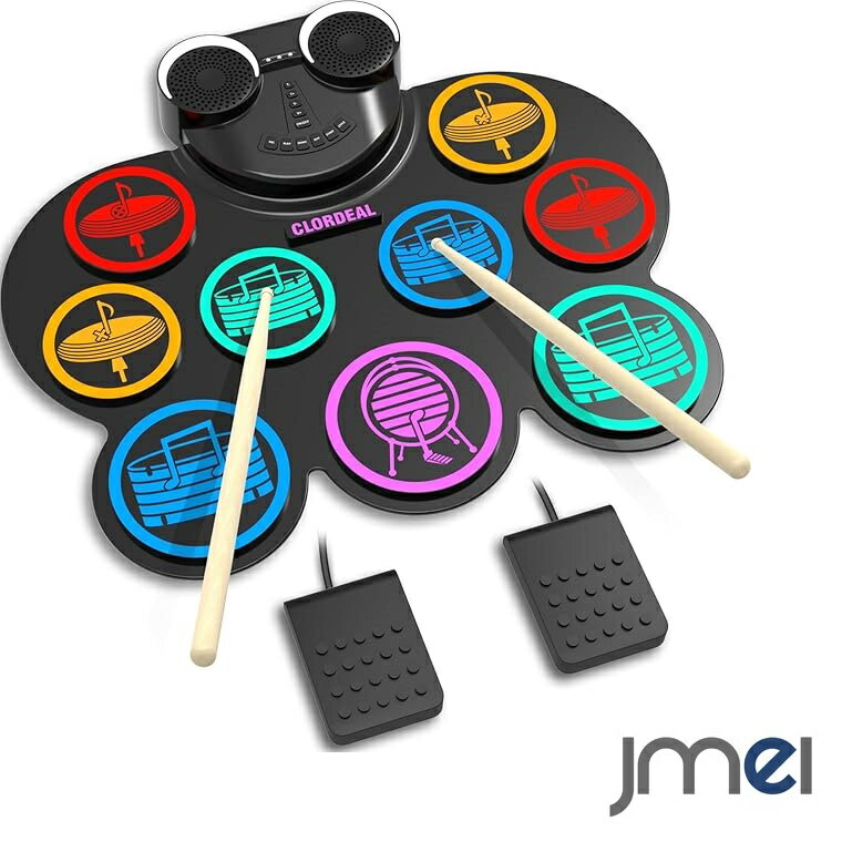 USB充電 ポータブルドラム 巻ける ロールドラム ドラムセット MIDI接続 電子ドラム 子供 初 ...