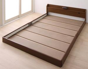 棚・照明・コンセント付ロング丈連結ベッド ベッドフレームのみ シングル ロング丈(3)