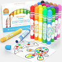 【送料無料】ドットマーカー 20色セット 水性 12ml 子供用 ドットカラーペン 水で落とせる 落書き 握りやすい 画材 お絵かきセット 遊び道具 入園 入学...