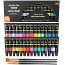 【P10倍UP!】絵の具 アクリル絵の具 アクリル顔料 15~30色セット ブラシ付き 速乾 チューブ 12ml 手作り 子供用 イラスト 塗り絵 クラフト 画...