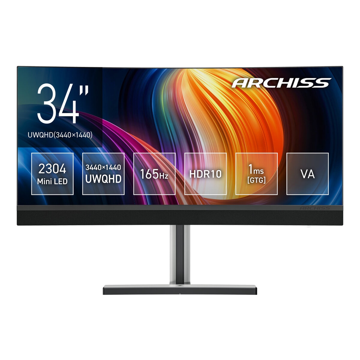 送料無料！（北海道、沖縄ほかの除く）楽天店限定：(コストコ) ARCHISS Mini LEDバックライト 34インチ曲面モニター AS-MC34MWQ165A