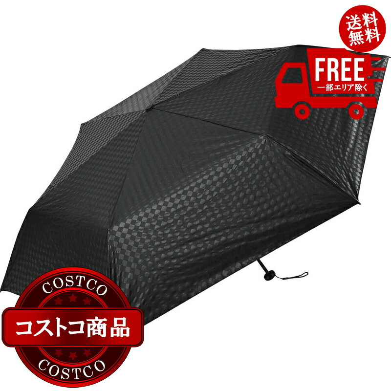 送料無料！(コストコ) assa 日傘折りたたみ AM58 ブラック / シアーチェック AM655 ※ご注文後5-14日でお届けします