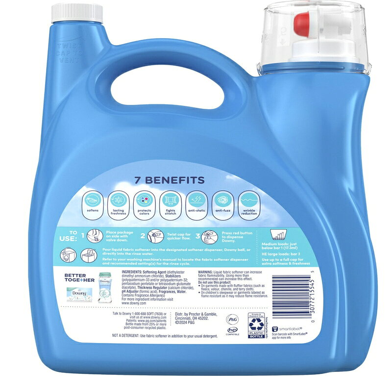 送料無料！(コストコ) ダウニー クール コットン 4.45L　※ご注文後2-3日以内にお届...