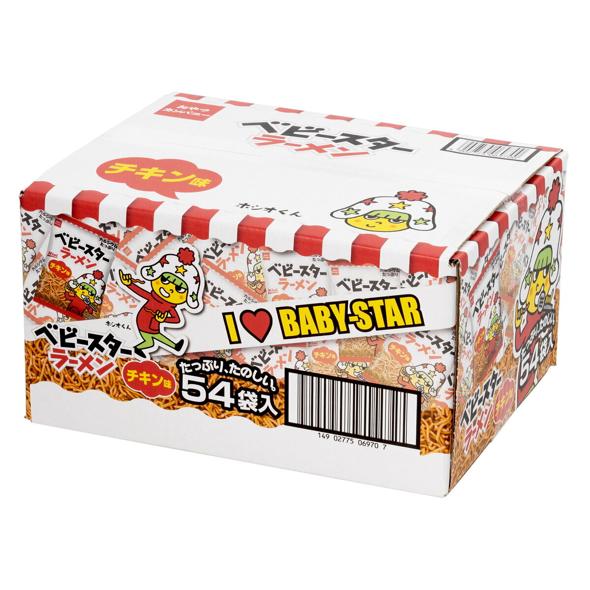 JM 日本と世界の特選品 楽天市場店の送料無料！（北海道、沖縄ほかの除く）楽天店限定：(コストコ) ベビースターラーメン チキン 21g X 54袋｜アングル2