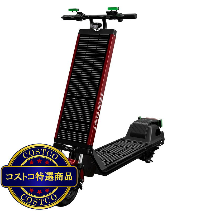 JM 日本と世界の特選品 楽天市場店の送料無料！(コストコ) AGAO ソーラー式電動キックボード レッド　※ご注文後5-14日でお届けします｜アングル2