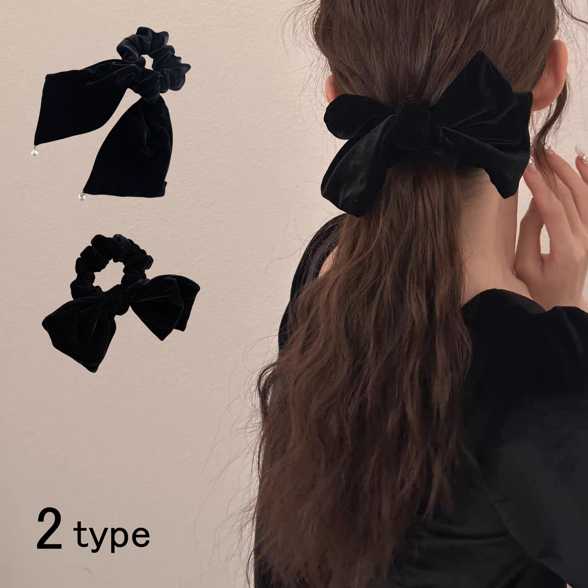 ベロア リボン シュシュ リボンシュシュ ヘアアクセサリー ヘアタイ ヘアゴム ヘアカフ レディース か..