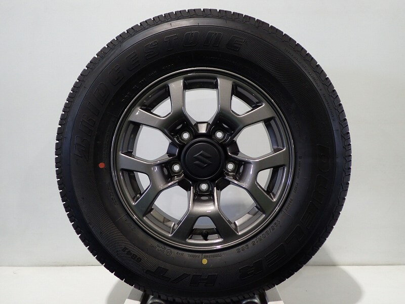 【5/9～20P10倍】【中古】195/80R15 サマータイヤ ホイール 4本セット ブリヂストン デューラーH/T684-2 1555+5-5H139.7 スズキ JB74系 ジムニーシエラ （ 15インチ 純正 新車外し 195/80-15 ）