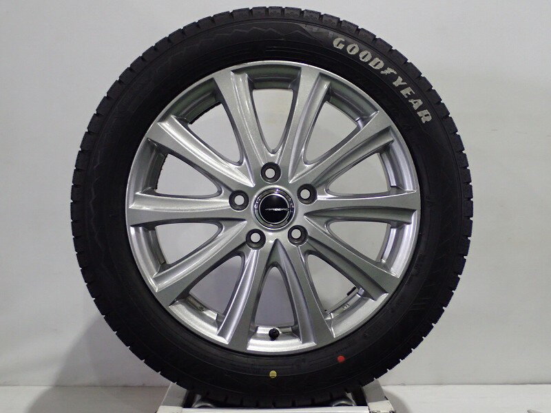 【5/9～20P20倍】【中古】205/55R17 スタッドレスタイヤ ホイール 4本セット グッドイヤー アイスナビ8 1770+48-5H114.3 コウセイ エアベルグ （ 17インチ 205/55-17 ）