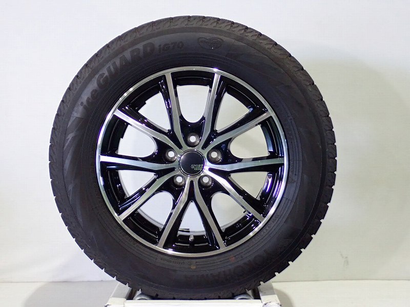 【5/9～20P20倍】【中古】195/65R15 スタッドレスタイヤ ホイール 4本セット ヨコハマ アイスガードIG70 1560+45-5H100 フメイ クローネ （ 15インチ 195/65-15 ）