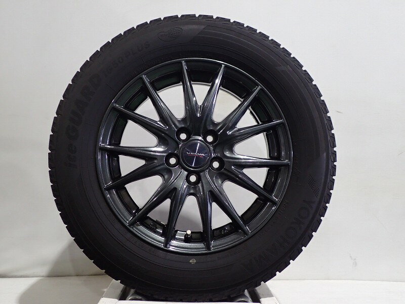 【5/9～20P20倍】【中古】195/65R15 スタッドレスタイヤ ホイール 4本セット ヨコハマ アイスガードIG50プラス 1560+45-5H100 ウェッズ ヴェルヴァ （ 15インチ 195/65-15 ）