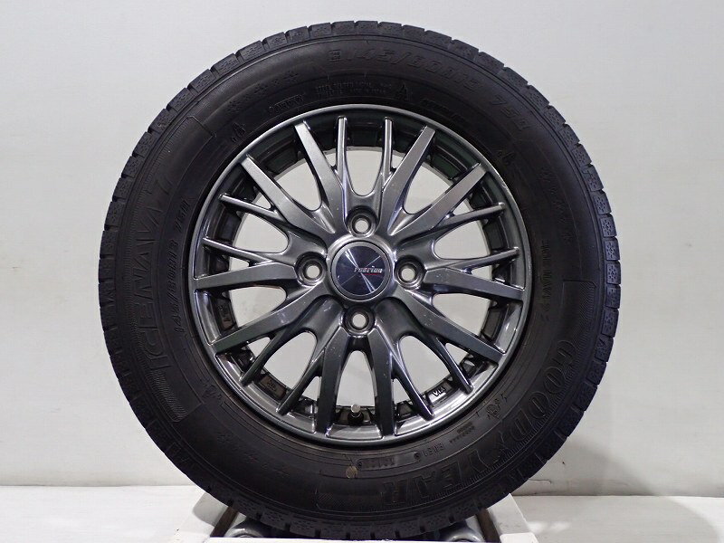 【中古】145/80R13 スタッドレスタイヤ ホイール 4本セット グッドイヤー アイスナビ7 1340+45-4H100 ウェッズ ラブリオンRM01 （ 13インチ 145/80-13 ）