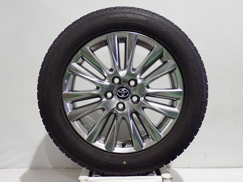 【スーパーセール】【中古】235/55R18 スタッドレスタイヤ ホイール 4本セット グッドイヤー アイスナビSUV 1875+45-5H114.3 トヨタ 60系 ハリアー （ 18インチ 純正 ST 235/55-18 ）