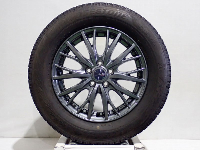 【スーパーセール】【中古】195/65R15 スタッドレスタイヤ ホイール 4本セット ブリヂストン ブリザックVRX2 1560+43-5H100 ウェッズ ラブリオンRM01 （ 15インチ 195/65-15 ）