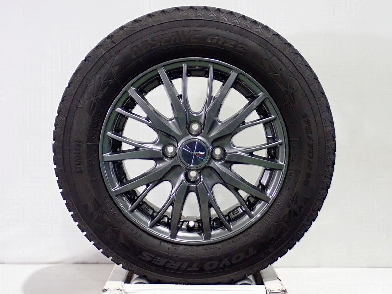 【5/9～20P20倍】【中古】175/70R14 スタッドレスタイヤ ホイール 4本セット トーヨー オブザーブGIZ2 1455+38-4H100 ウェッズ ラブリオンRM01 （ 14インチ 175/70-14 ）