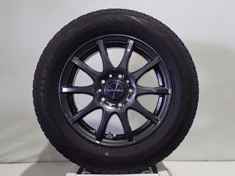 【スーパーセール】【中古】195/65R15 スタッドレスタイヤ ホイール 4本セット ダンロップ ウインターマックスWM02 1560+53-5H114.3 ウェッズ ヴェルヴァ （ 15インチ 195/65-15 ）