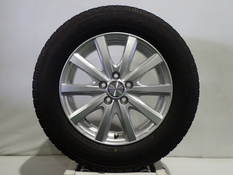 【中古】195/65R15 スタッドレスタイヤ ホイール 4本セット トーヨー オブザーブガリットGIZ 1560+43-5H100 ウェッズ ラブリオンRS01 （ 15インチ 195/65-15 ）