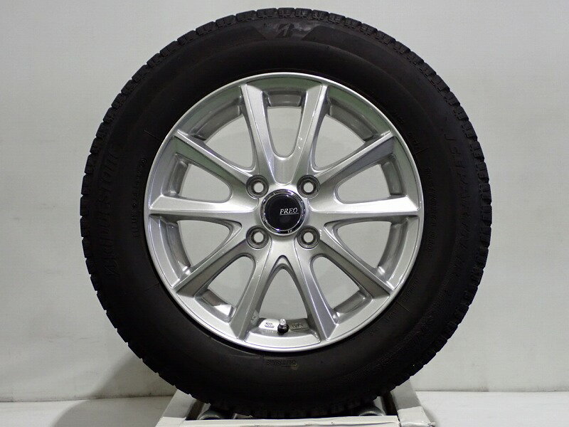 【6月20〜30日クーポン20%OFF対象】【中古】165/70R14 スタッドレスタイヤ アルミホイール 4本セット ブリヂストン アイスパートナー2 1455+45-4H100 ブリヂストン プレオ （ 14インチ 165/70-14 ）