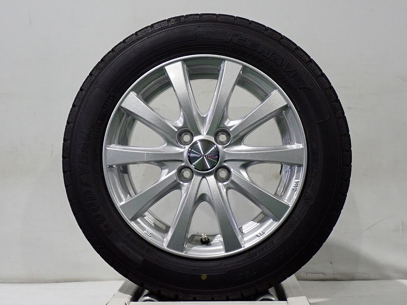 【6月20〜30日クーポン10%OFF対象】【中古】165/65R14 スタッドレスタイヤ アルミホイール 4本セット グッドイヤー アイスナビ7 1455+38-4H100 ウェッズ ラブリオンRS01 （ 14インチ 165/65-14 ）