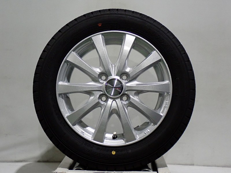 【6月20〜30日クーポン10%OFF対象】【中古】155/65R14 スタッドレスタイヤ アルミホイール 4本セット グッドイヤー アイスナビ7 1445+45-4H100 ウェッズ ラブリオンRS01 （ 14インチ 155/65-14 ）