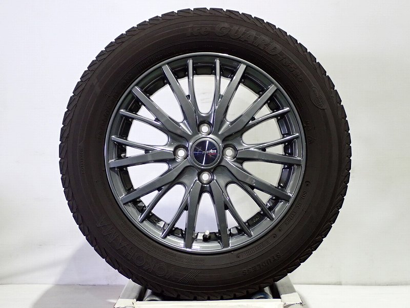 【中古】185/65R15 スタッドレスタイヤ アルミホイール 4本セット ヨコハマ アイスガードIG52C 1555+50-4H100 ウェッズ ラブリオンRM01 （ 15インチ 185/65-15 ）