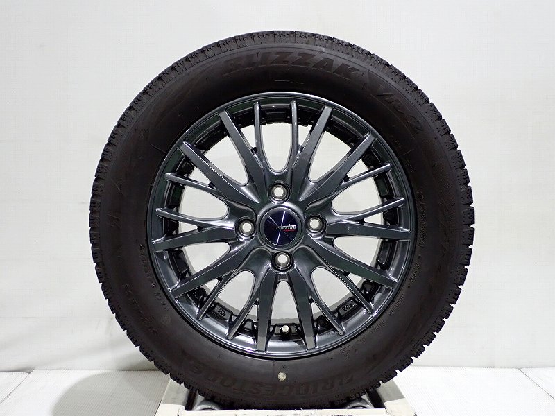 12月26日20時開始!年末年始10%オフクーポン【中古】165/65R14 スタッドレスタイヤ アルミホイール 4本セット ブリヂストン ブリザックVRX2 1445+45-4H100 ウェッズ ラブリオンRM01 （ 14インチ 165/65-14 ）
