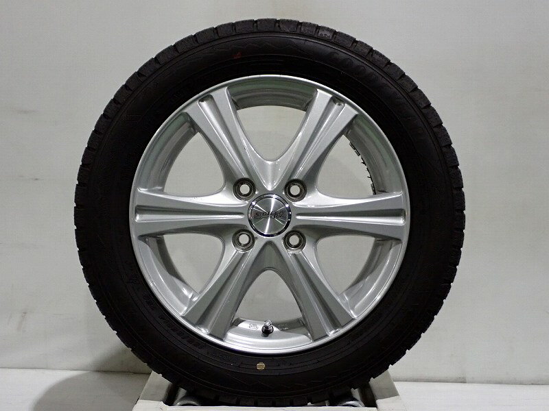 【中古】155/65R14 スタッドレスタイヤ アルミホイール 4本セット グッドイヤー アイスナビ8 1445+45-4H100 トピー シビラ （ 14インチ 155/65-14 ）
