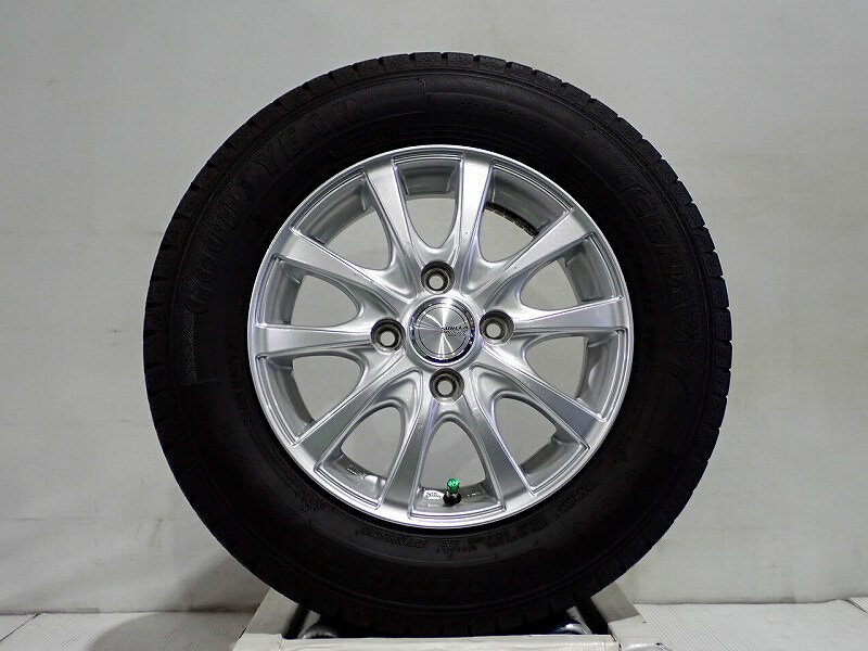 【中古】145/80R13 スタッドレスタイヤ アルミホイール 4本セット グッドイヤー アイスナビ7 1340+43-4H100 トピー シビラ （ 13インチ 145/80-13 ）
