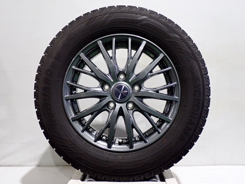 【中古】195/65R15 スタッドレスタイヤ アルミホイール 4本セット ヨコハマ アイスガードIG60 1560+43-5H114.3 ウェッズ ラブリオンRM01 （ 15インチ 195/65-15 ）