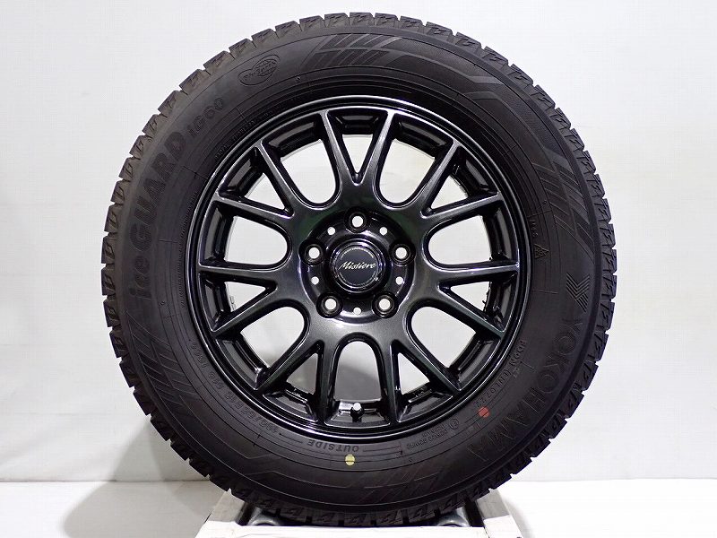 【中古】195/65R15 スタッドレスタイヤ アルミホイール 4本セット ヨコハマ アイスガードIG60 1560+45-5H114.3 ダンロップ ミスティーレ （ 15インチ 195/65-15 ）