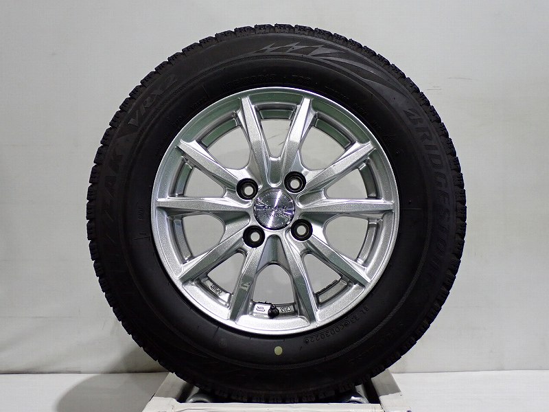 【中古】155/80R13 スタッドレスタイヤ アルミホイール 4本セット ブリヂストン ブリザックVRX2 1350+36-4H100 モンツァジャパン ザックスポルト10 （ 13インチ 155/80-13 ）