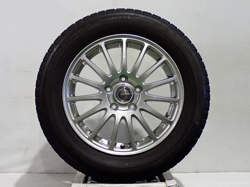 【中古】205/60R16 スタッドレスタイヤ アルミホイール 4本セット ブリヂストン アイスパートナー2 1665+54-5H114.3 ブリヂストン エコフォルム （ 16インチ 205/60-16 ）