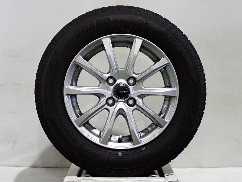 【中古】175/70R14 スタッドレスタイヤ アルミホイール 4本セット ヨコハマ アイスガードIG60 1455+38-4H100 ヨコハマ ミルアス （ 14インチ 175/70-14 ）