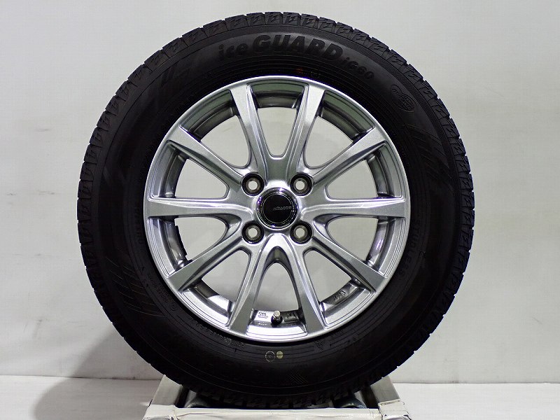 クーポン5％off!【中古】175/70R14 スタッドレスタイヤ アルミホイール 4本セット ヨコハマ アイスガードIG60 1455+38-4H100 ヨコハマ ミルアス （ 14インチ 175/70-14 ）