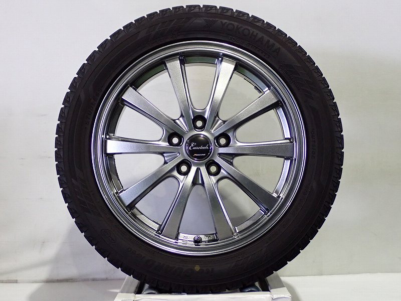 Rakuten - 【中古】215/50R17 スタッドレスタイヤ アルミホイール 4本セット ヨコハマ アイスガードIG60 1770+38-5H114.3 マルカサービス ユーロスピード （ 17インチ 215/50-17 ）