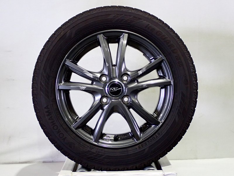 【中古】155/65R14 スタッドレスタイヤ アルミホイール 4本セット ヨコハマ アイスガードIG60 1445+45-4H100 ウェッズ ニルバーナブリッツェン （ 14インチ 155/65-14 ）