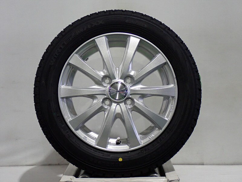 155/65R14 スタッドレスタイヤ アルミホイール 4本セット ダンロップ ウインターマックスWM02 1445+45-4H100 ウェッズ ラブリオンRS01 （ 14インチ アウトレット 未使用 155/65-14 ）