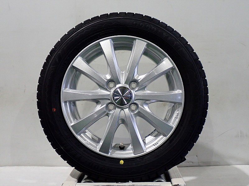 155/65R14 スタッドレスタイヤ アルミホイール 4本セット グッドイヤー アイスナビ8 1445+45-4H100 ウェッズ ラブリオンRS-01 （ 14インチ アウトレット 未使用 155/65-14 ）
