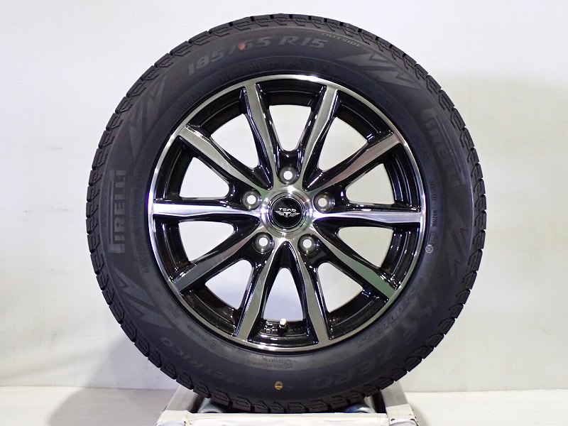 Rakuten - スーパーセール期間中ポイント5倍! 185/65R15 スタッドレスタイヤ アルミホイール 4本セット ピレリ アイスゼロ アシンメトリコ 1560+53-5H114.3 ウェッズ テッドスイング （ 15インチ アウトレット 未使用 185/65-15 ）